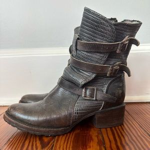 FREEBIRD BUCKLE ANKLE BOOTS